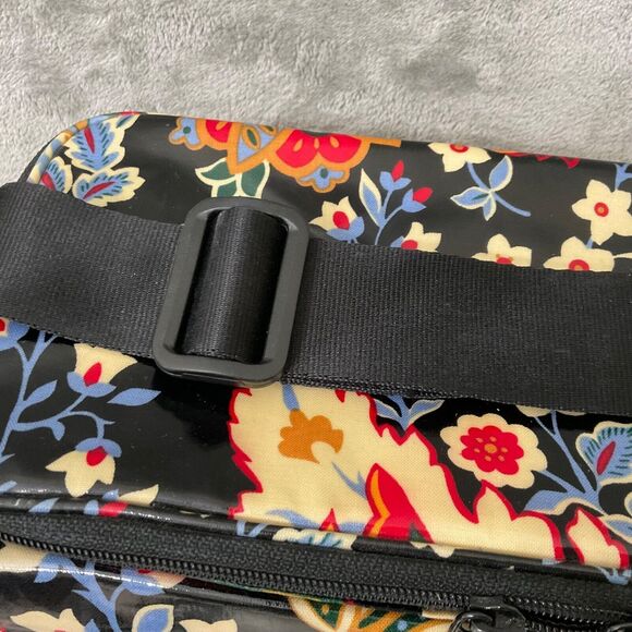 Vera Bradley Mini Cooler Floral Black Insulated Coated Lunch Bag Sack Zipper - Picture 10 of 15